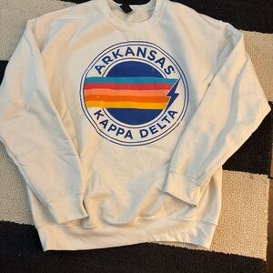 Arkansas Kappa Delta White Crewneck Sweatshirt